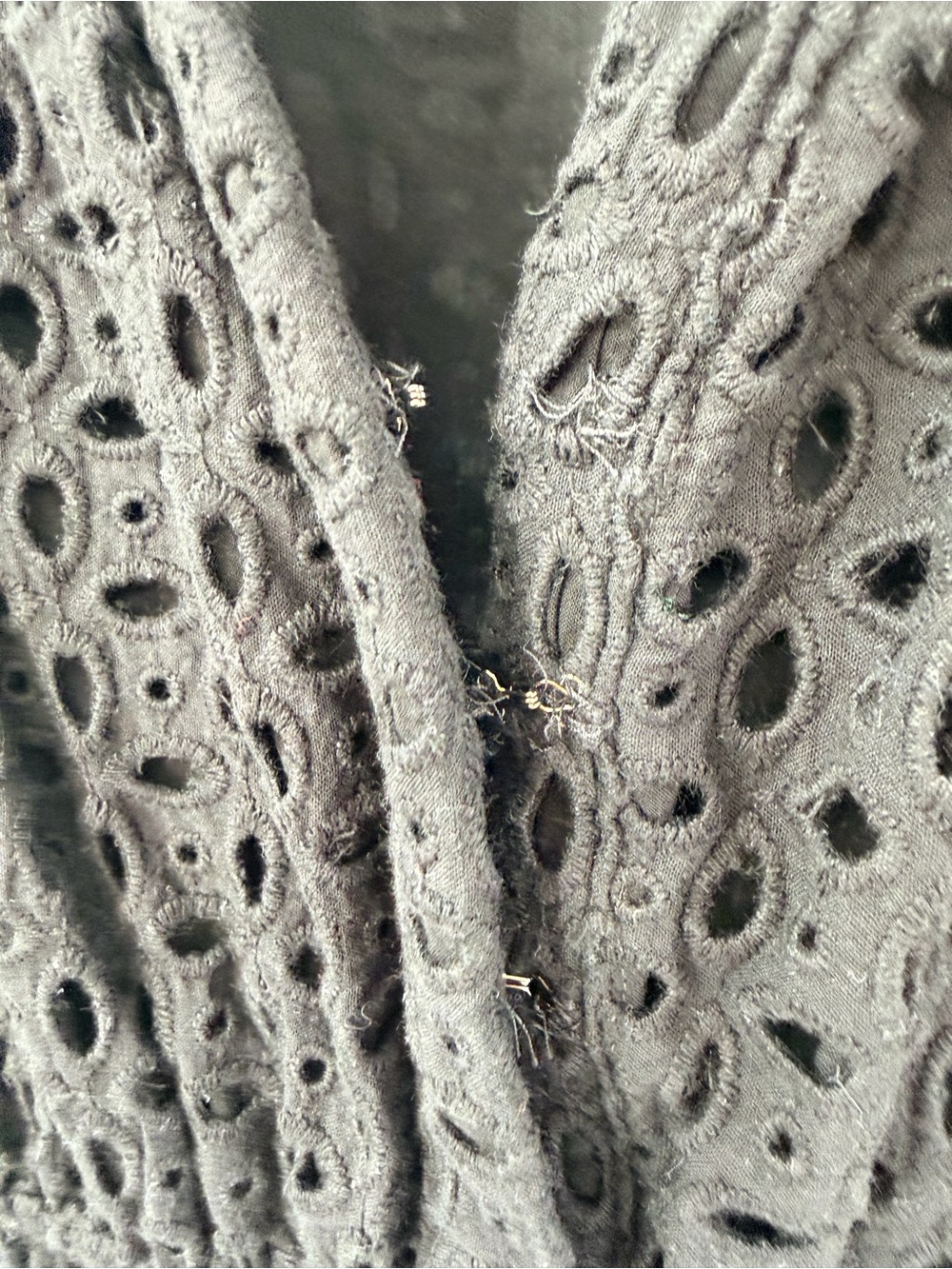 Anthropologie Somerset Black Eyelet Short Dress Plus 1X FLAW - Picture 4 of 6
